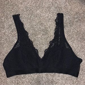 Aerie Black Lace Padded Bralette